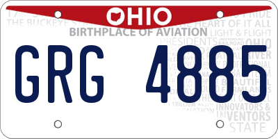 OH license plate GRG4885