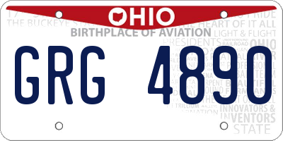 OH license plate GRG4890
