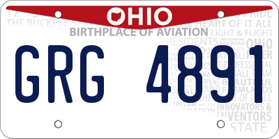 OH license plate GRG4891