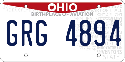 OH license plate GRG4894