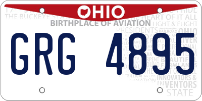 OH license plate GRG4895