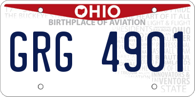 OH license plate GRG4901
