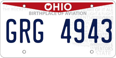 OH license plate GRG4943