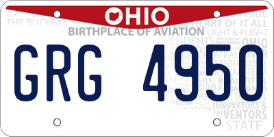 OH license plate GRG4950