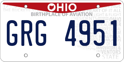 OH license plate GRG4951