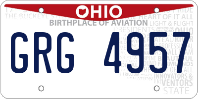 OH license plate GRG4957