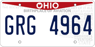 OH license plate GRG4964