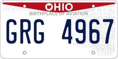 OH license plate GRG4967