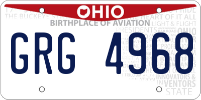 OH license plate GRG4968