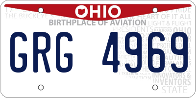 OH license plate GRG4969
