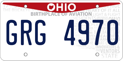 OH license plate GRG4970