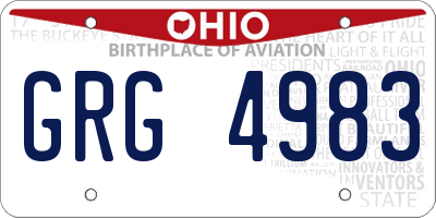 OH license plate GRG4983