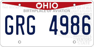 OH license plate GRG4986