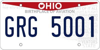 OH license plate GRG5001