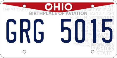 OH license plate GRG5015