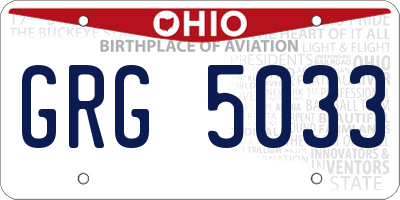OH license plate GRG5033