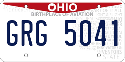 OH license plate GRG5041