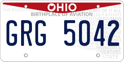 OH license plate GRG5042
