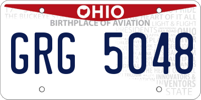 OH license plate GRG5048