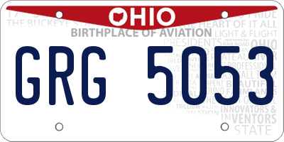 OH license plate GRG5053