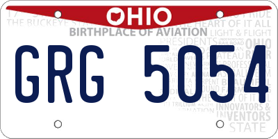 OH license plate GRG5054