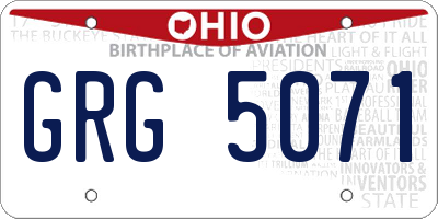 OH license plate GRG5071