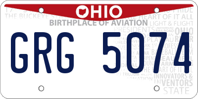 OH license plate GRG5074