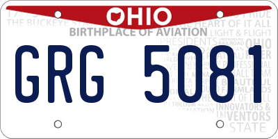 OH license plate GRG5081