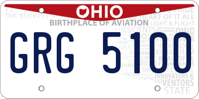 OH license plate GRG5100