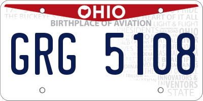 OH license plate GRG5108