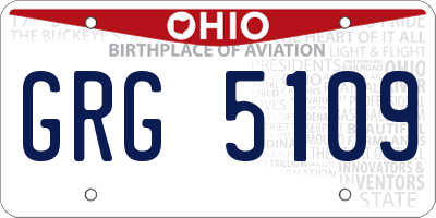 OH license plate GRG5109