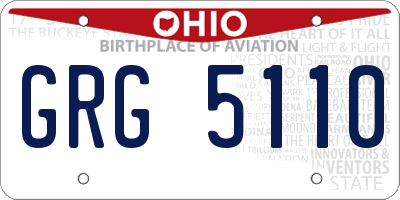 OH license plate GRG5110