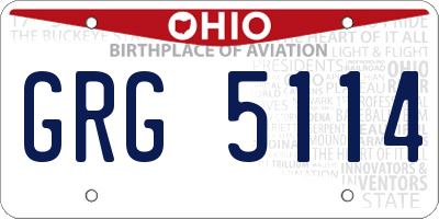 OH license plate GRG5114