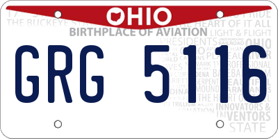 OH license plate GRG5116