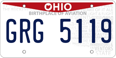 OH license plate GRG5119