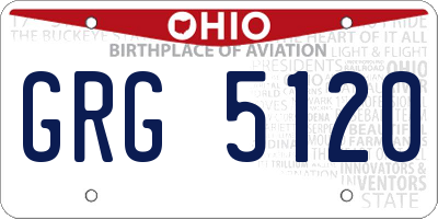 OH license plate GRG5120