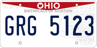 OH license plate GRG5123