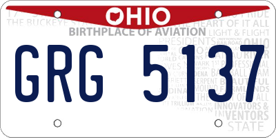 OH license plate GRG5137