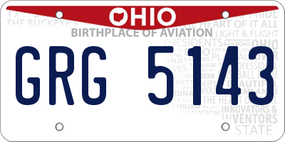 OH license plate GRG5143