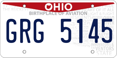 OH license plate GRG5145