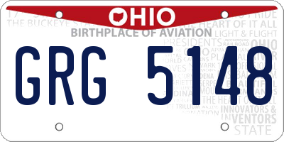 OH license plate GRG5148