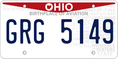 OH license plate GRG5149