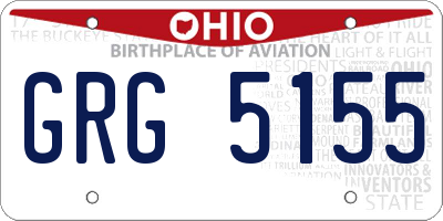 OH license plate GRG5155