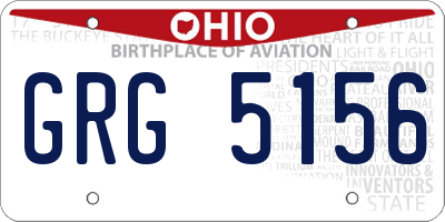 OH license plate GRG5156