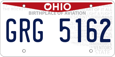 OH license plate GRG5162