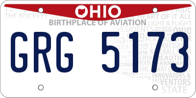 OH license plate GRG5173
