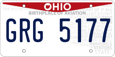 OH license plate GRG5177