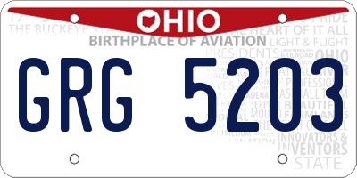 OH license plate GRG5203