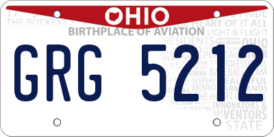 OH license plate GRG5212