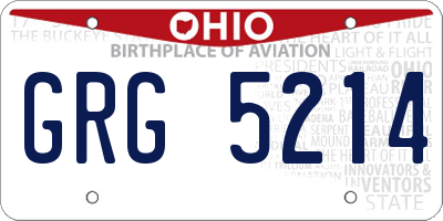OH license plate GRG5214